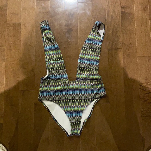 One piece - green & blue bather - Picture 1 of 1